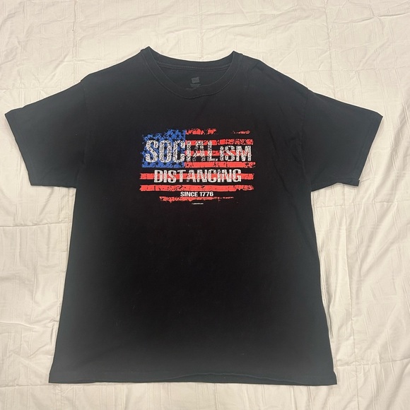 Hanes Black Social Distancing Graphic Tee - Picture 1 of 3